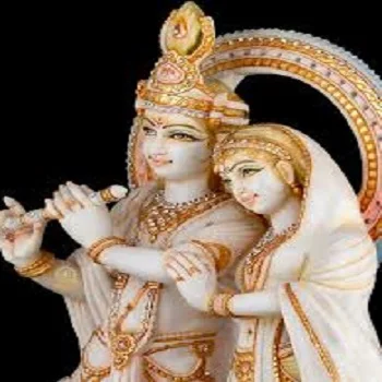 White Marble Radha Krishna Statue